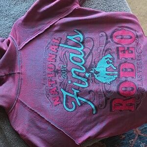 Women's Raspberry Denim Wash Wrangler NFR 2017 Las Vegas Collectible Hoodie